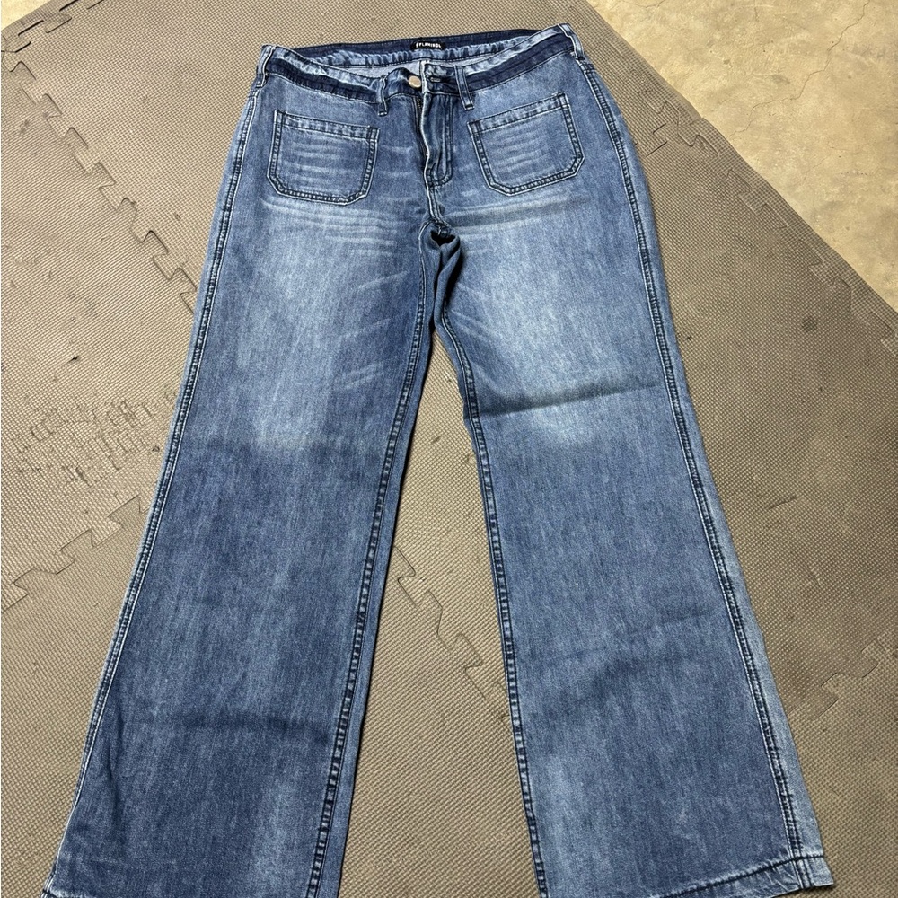 Stylish Blue Wide Leg Jeans